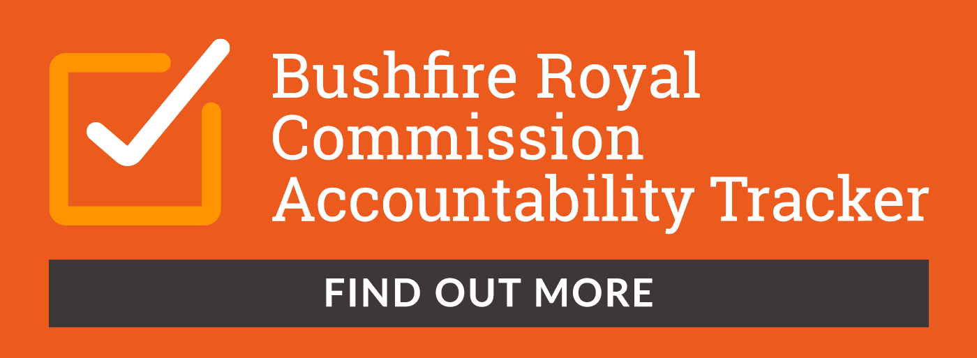 Bushfire Royal Commission Accountability Tracker Banner: Click to find out more (Mobile Banner)